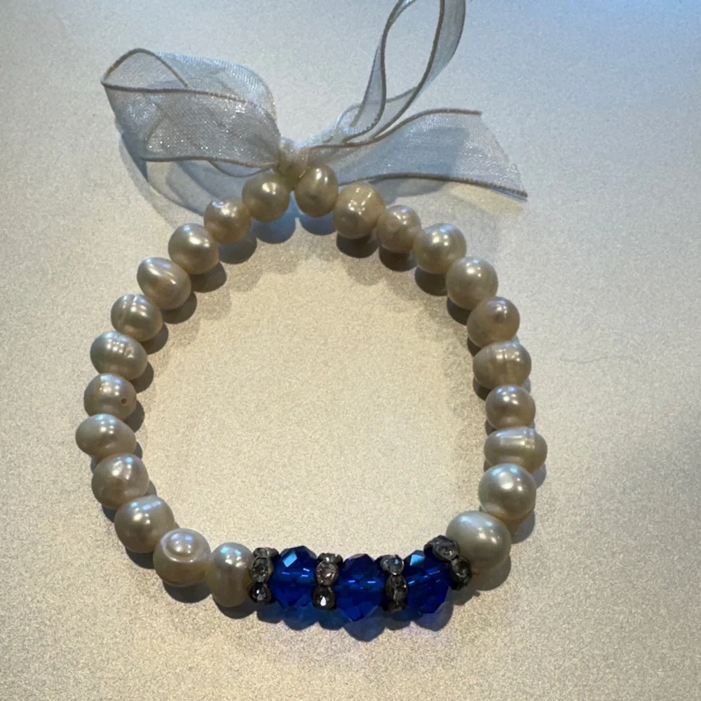 Red, White, and Blue Beaded Bracelet Set of 2 - Picture 5 of 6